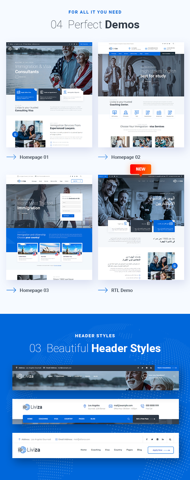 Liviza v3.5 – WordPress移民咨询主题插图(2)