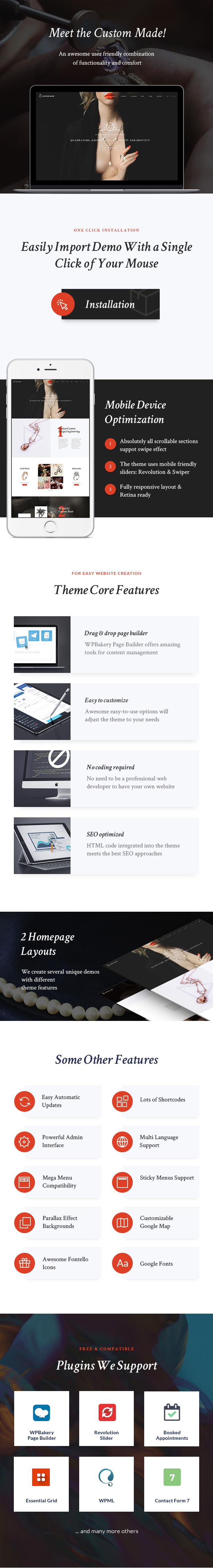 Custom Made v1.1.12 –  WordPress珠宝制造商和商店主题插图(1)