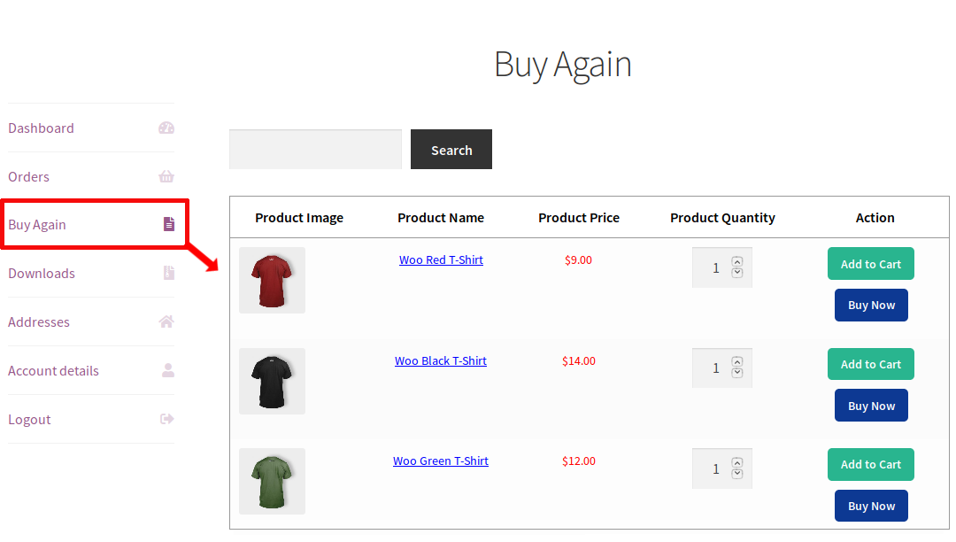 Woocommerce Buy Again v4.9.0 – Woocommerce 再次购买插件插图