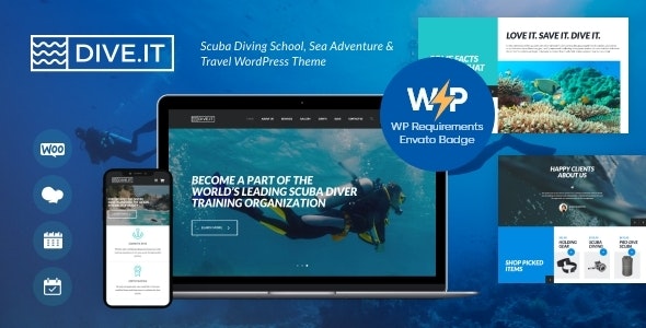 DiveIt v1.3.5 – WordPress海上探险和旅游主题插图