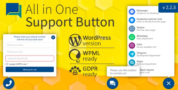 Contact us all-in-one button with callback v2.2.3 – 联系我们多合一按钮插件插图