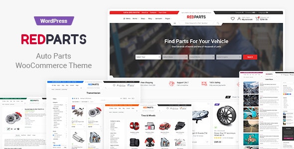 RedParts v1.18.0 –  WordPress汽车零件主题插图