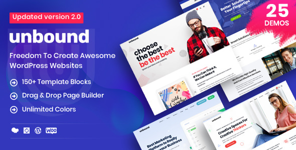 Unbound v2.2.3破解版 – WordPress 商务代理多用途主题插图
