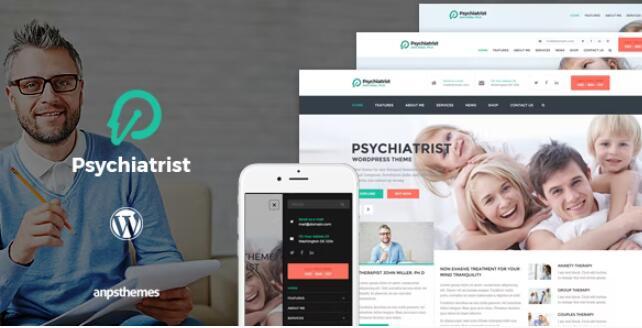 Psychiatrist v2.3 – WordPress 心理医生主题插图