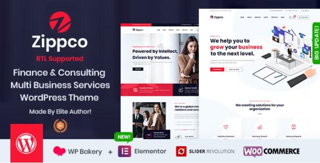 Zippco v1.4 – WordPress 商业和财务咨询主题插图
