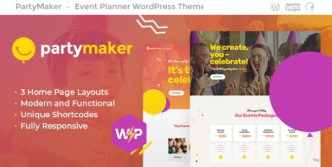PartyMaker v1.1.8 – WordPress 活动策划主题插图