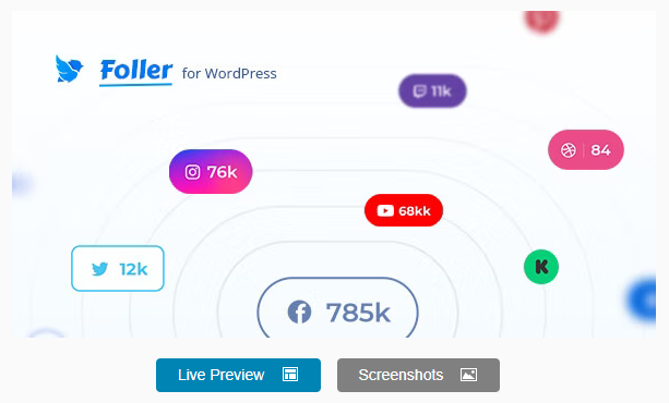 Foller v1.2.5 – WordPress 社交关注插件插图
