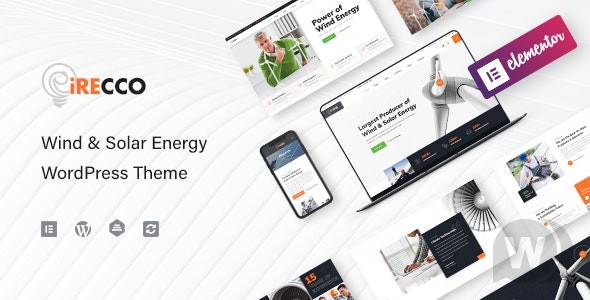 iRecco v1.2.0 – WordPress 风能和太阳能主题插图
