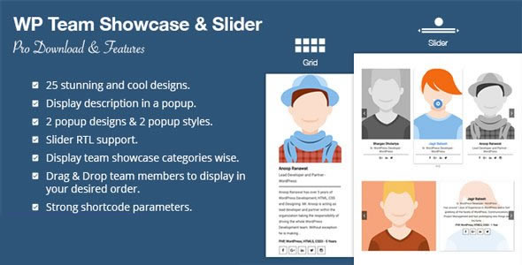 WP Team Showcase and Slider Pro v1.5.0 – WordPress团队幻灯片展示插件插图