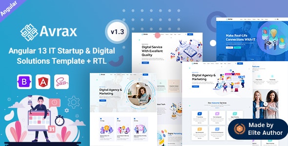 Avrax v1.3 – IT数字服务模板插图