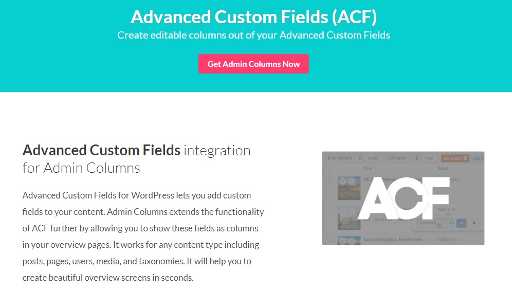 Admin Columns Pro – Advanced Custom Field (ACF) Addon v3.0.4插图