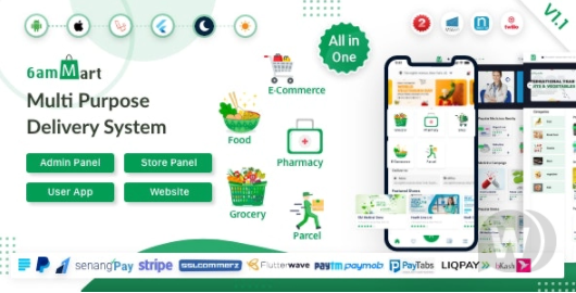 6amMart v3.3 – 多供应商食品、杂货、电子商务、包裹、药房交付应用程序