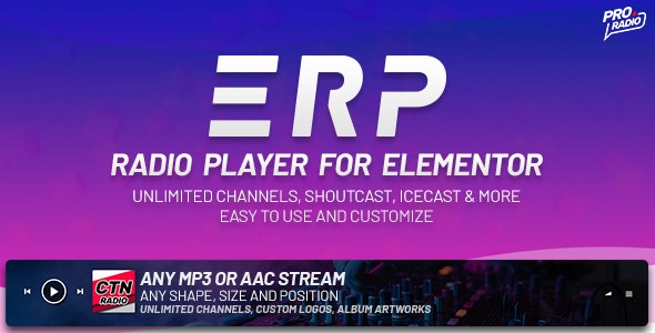 Erplayer v1.3.2 – Elementor 广播播放器插图