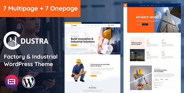 Dustra v1.5.3 – WordPress 工厂工业和建筑主题插图