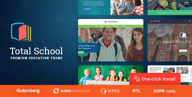 Total School v1.1.3 – LMS 和教育 WordPress 主题插图