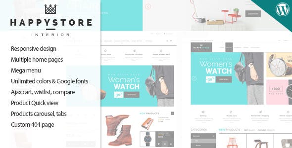 HappyStore v1.6.5 – 响应式 WordPress WooCommerce 主题插图