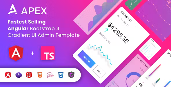 Apex v13.1.0 – Angular 13+ 和 Bootstrap 4 HTML 管理模板插图