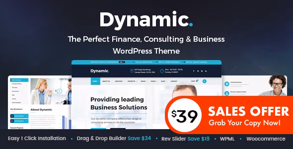 Dynamic v2.6 –  WordPress 财务和业务咨询主题插图