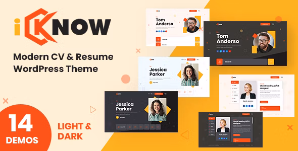 iKnow v8.0 – WordPress 个人作品集主题插图