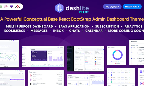 DashLite v2.1 – React 管理仪表板模板