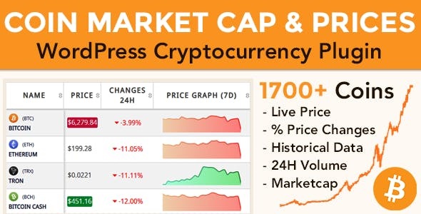 Coin Market Cap & Prices v5.1.1 – WordPress 加密货币插件插图