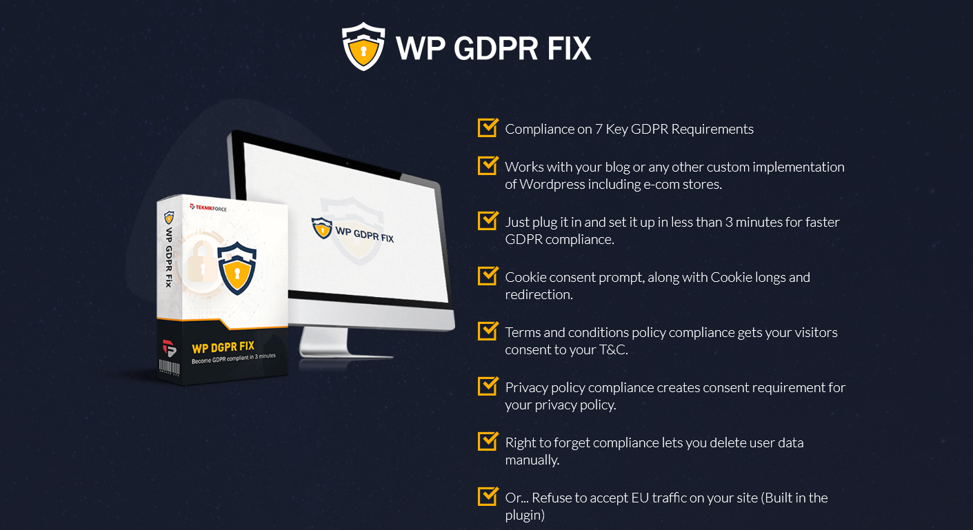 WP GDPR Fix Pro v3.9 – WordPress 网站GDPR和PECR合规性插件插图