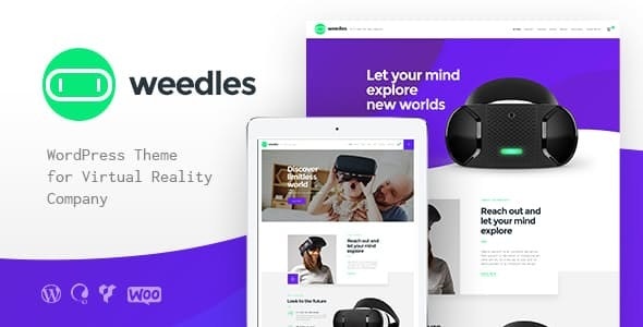 Weedles v1.1.9 – WordPress 虚拟现实登陆页面和商店主题插图