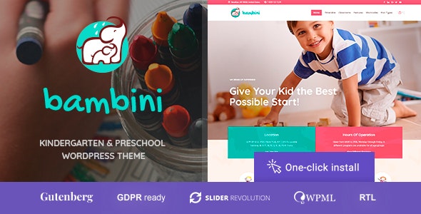 Bambini v1.1.4 – WordPress 幼儿园和学前班主题插图