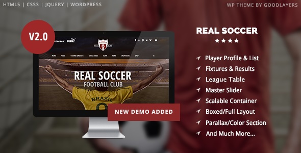 Real Soccer v2.5.6 –  WordPress 响应式主题插图
