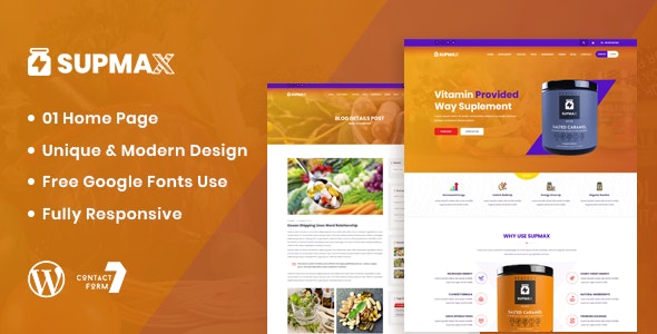 Supmax v1.0 – WordPress 健康主题插图