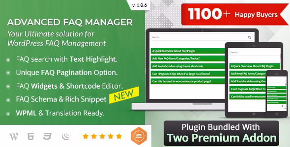 BWL Advanced FAQ Manager v2.1.7 – WordPress 常见问题解答管理器插件插图