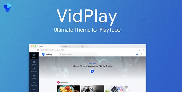 VidPlay v3.1 – PlayTube 主题插图