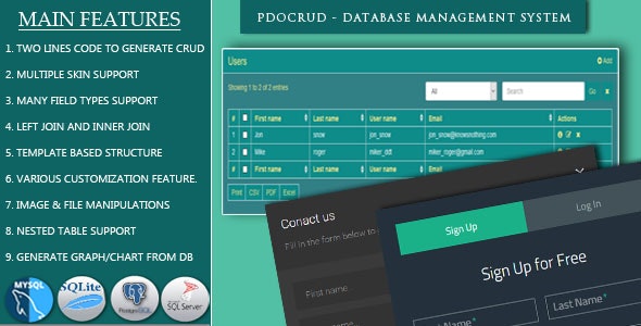 PDO Crud v5.1 – 高级 PHP CRUD 应用程序(表单生成器和数据库管理)