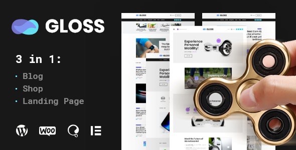 Gloss v1.0.6 – WordPress 博客主题 + 商店插图