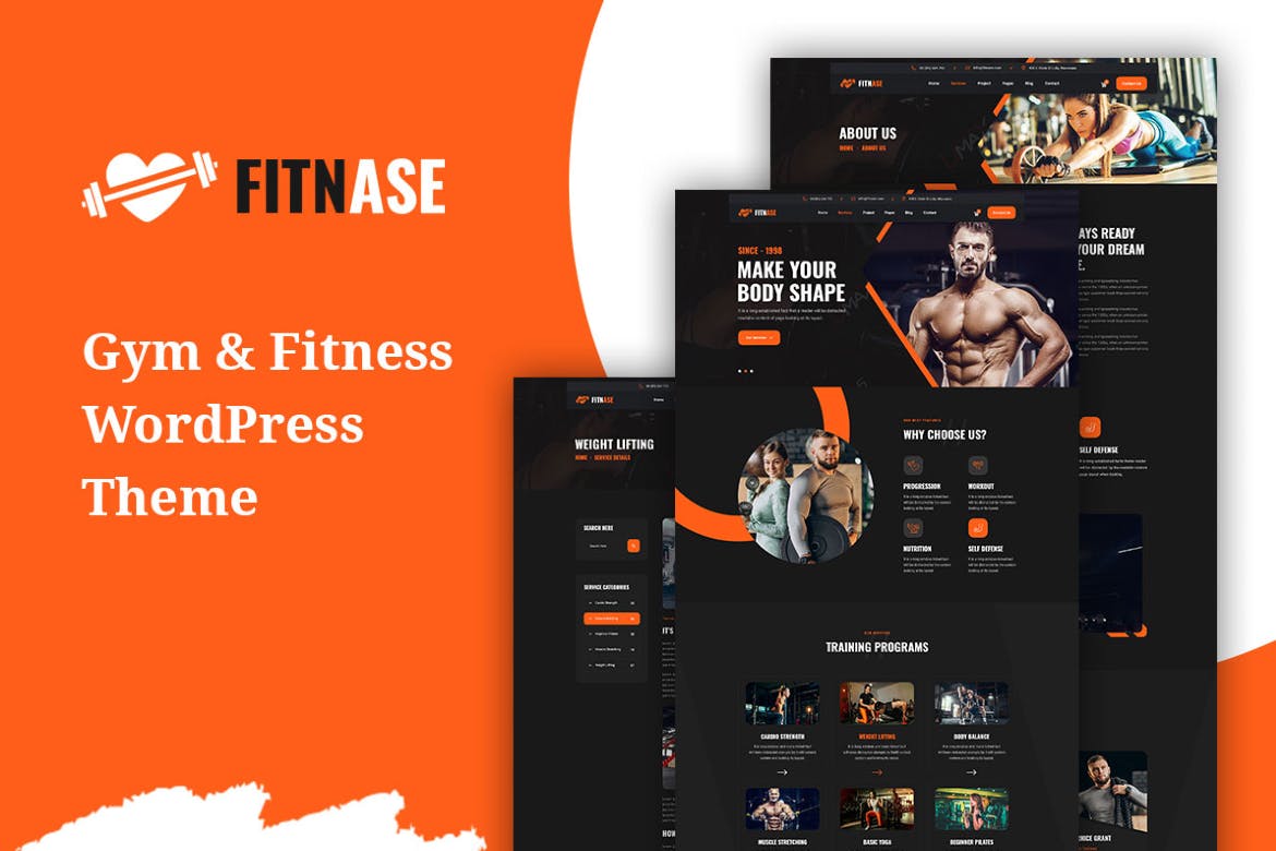 Fitnase v1.0.8 - WordPress 健身房主题插图