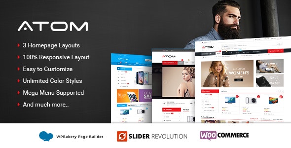 Atom – 响应式 WooCommerce WordPress 主题插图