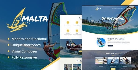 Malta v1.1.6 – Windsurfing, Kitesurfing & Wakesurfing Center WordPress 主题插图