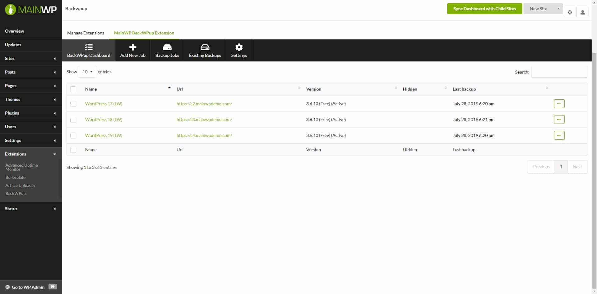 MainWP BackUpWordPress Extension v4.0.6插图
