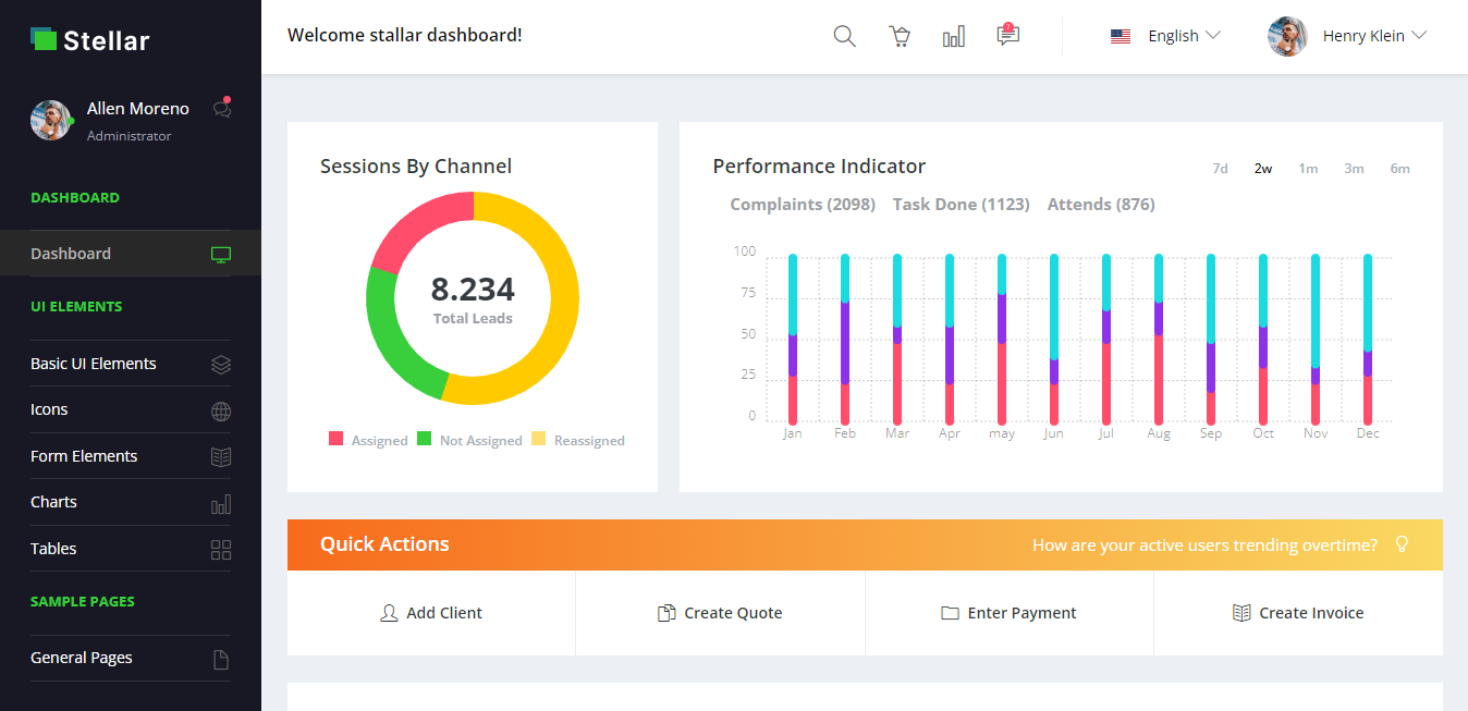 Stellar v2.0.0 – Admin Dashboard插图