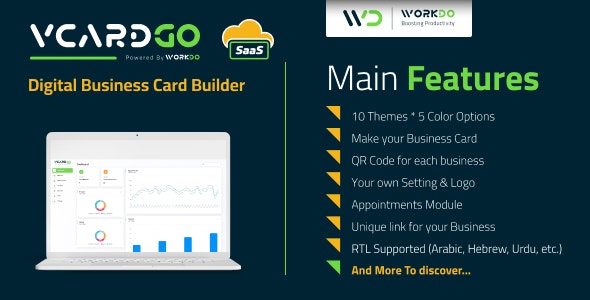 vCardGo SaaS v5.9.0（后台已汉化95%） – 数字名片生成器插图