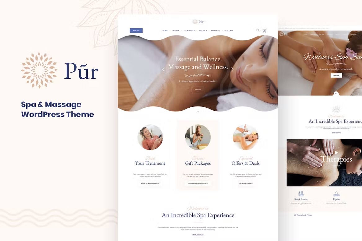 Pur v13.1 – WordPress健康与水疗主题插图