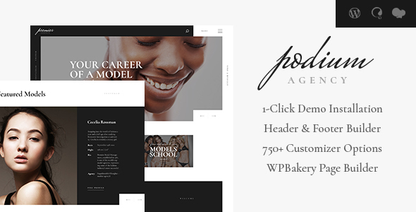 Podium v1.1.7 – Model Agency WordPress Theme插图