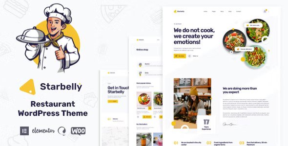 Starbelly v1.3.4 – WordPress餐厅主题插图