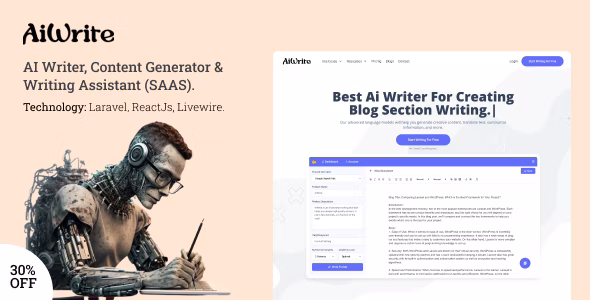 AiWrite v1.5.1 – 人工智能作家、内容生成器和写作辅助工具 (SAAS)插图