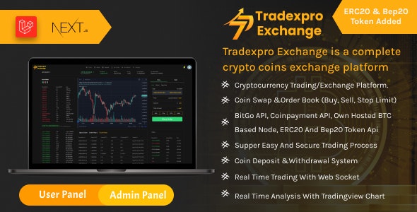 Tradexpro Exchange v1.8 – 加密买卖和交易平台，支持 ERC20 和 BEP20 代币插图