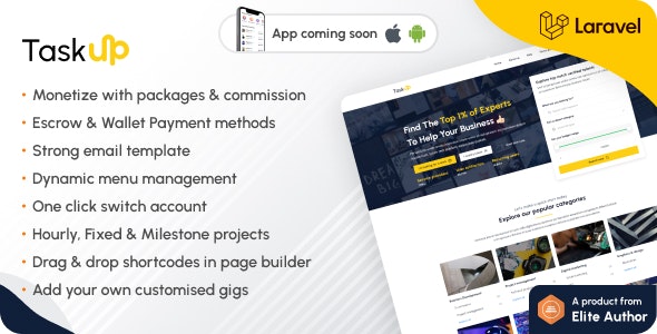 Taskup v1.4 – 自由职业者和服务查找器市场插图