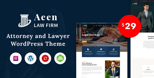Aeen v1.8.1 – Attorney And Lawyer WordPress 主题