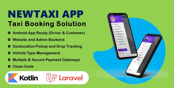 NewTaxi App v1.4 – 带有管理面板和司机/用户面板的在线出租车预订应用程序 | 多支付网关插图