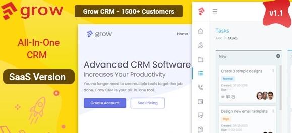 Grow CRM SaaS v2.9(后台已汉化90%) – Laravel Project Management – Multitenancy