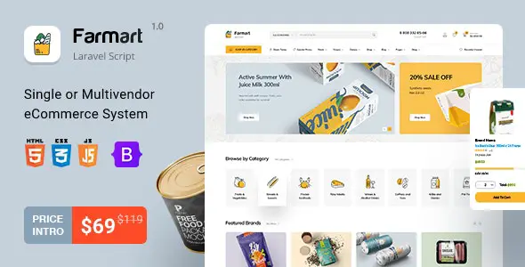 Farmart V1.22.1（已汉化97%） – Single or Multivendor Laravel eCommerce System插图